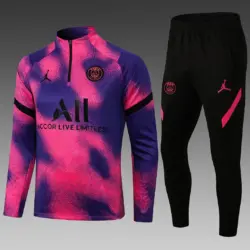 2021-2022 Psg Paris Saint-Germain Half-Pull Training Suit Pink Set
