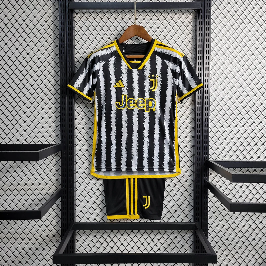 2023-2024 Juventus Home Soccer Jersey 1:1 Thai Quality Kids Size