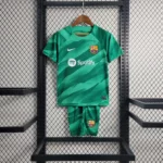2023-2024 Barcelona Goalkeeper Green Soccer Shirt 1:1 Thai Quality Kids Size
