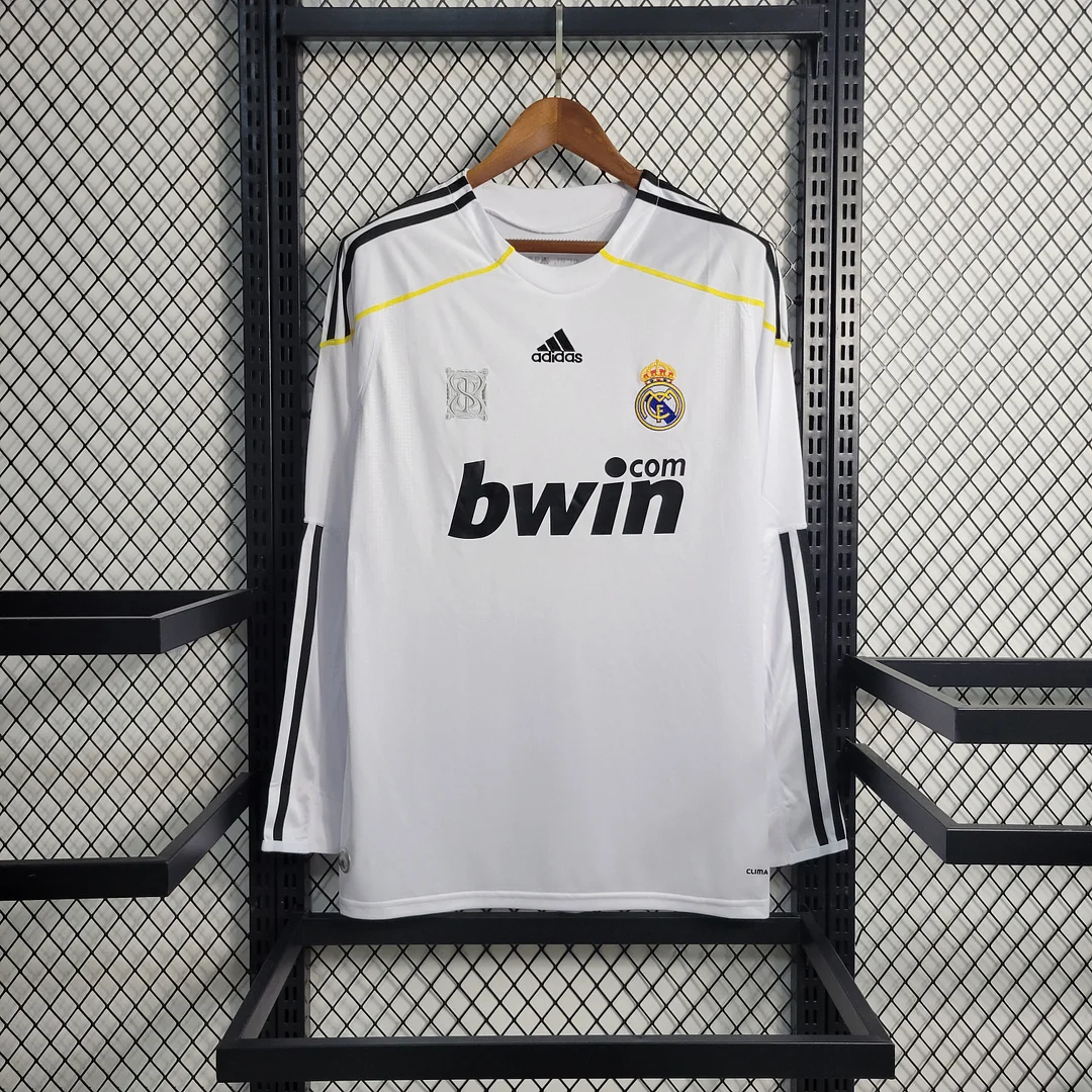 2009-2010 Retro Long Sleeve Real Madrid Home Soccer Jersey