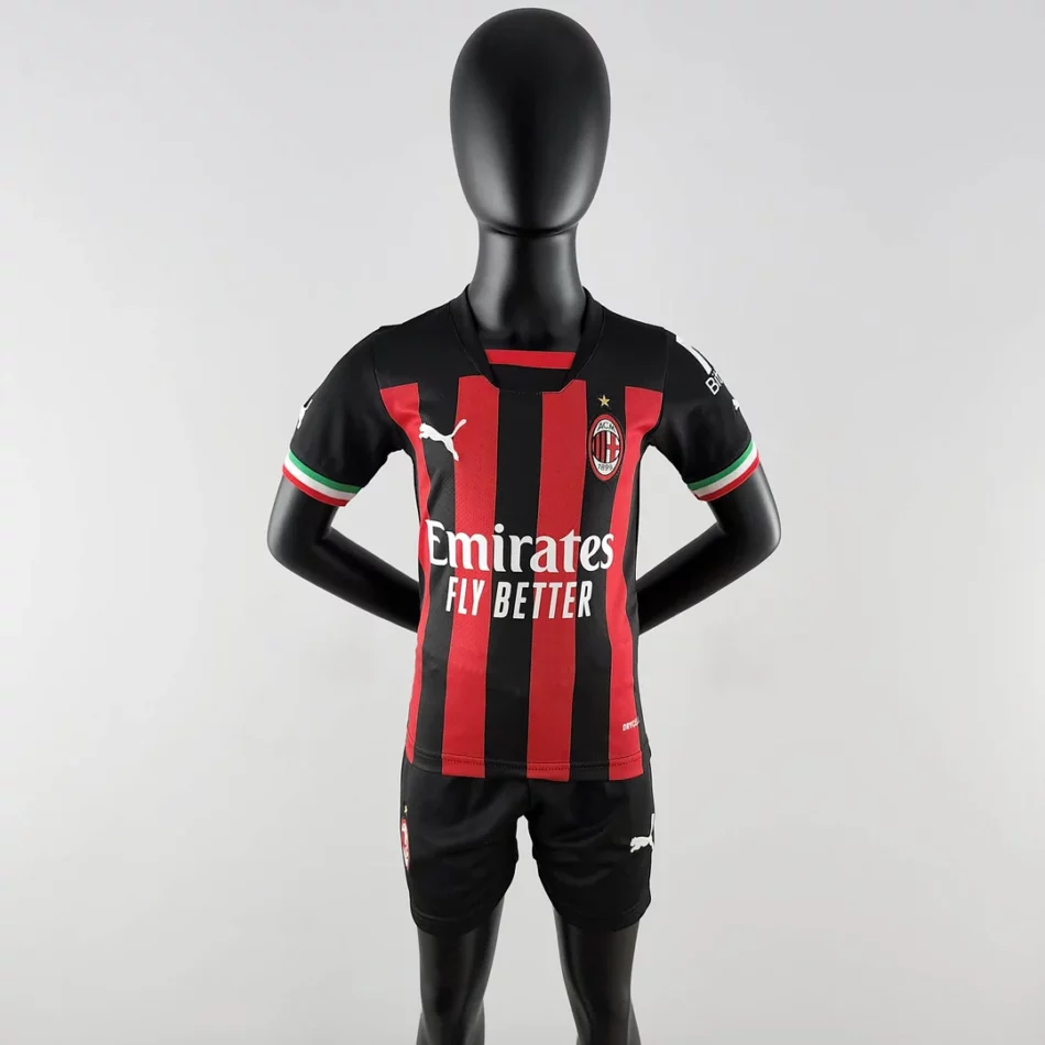 2022 2023 AC Milan Home Soccer Jersey 1:1 Thai Quality Kids Size