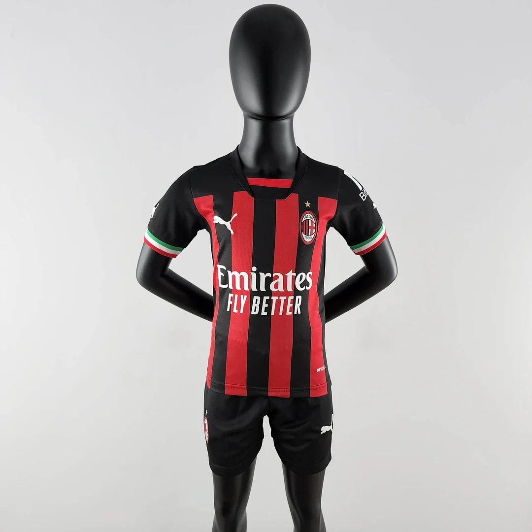 2022-2023 AC Milan Home Soccer Jersey 1:1 Thai Quality Kids Size 2022-2023 AC Milan Home Soccer Jersey 1:1 Thai Quality Kids Size
