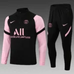 2021-2022 Psg Paris Saint-Germain Half-Pull Training Suit Black Set