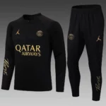 2022-2023 Psg Paris Saint-Germain Half-Pull Training Suit Black Set