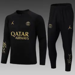 2022-2023 Psg Paris Saint-Germain Half-Pull Training Suit Black Set