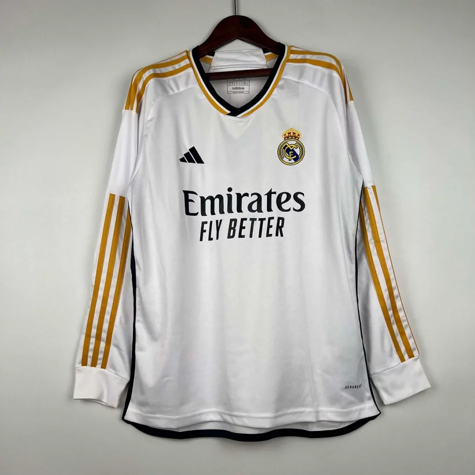 2023 2024 Long Sleeve Real Madrid Home Football Shirt1:1 Thai Quality