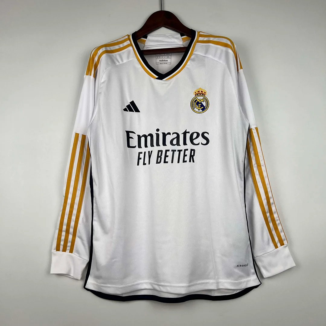 2023-2024 Long Sleeve Real Madrid Home Football Shirt1:1 Thai Quality 2023-2024 Long Sleeve Real Madrid Home Football Shirt1:1 Thai Quality