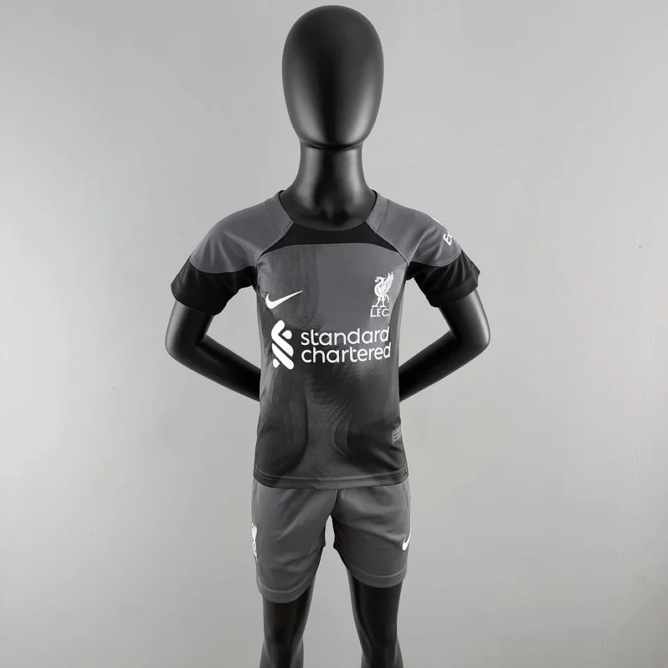 2022 2023 Liverpool Goalkeeper Black Soccer Jersey 1:1 Thai Quality Kids Size