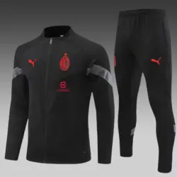 2022-2023 AC Milan Long Zipped Black Soccer Jersey
