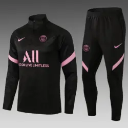 2021-2022 Psg Paris Saint-Germain Half-Pull Training Suit Black Set