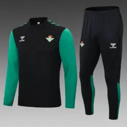 2022-2023 Real Betis Half-Pull Training Suit Black Football Shirt 1:1 Thai Quality Set