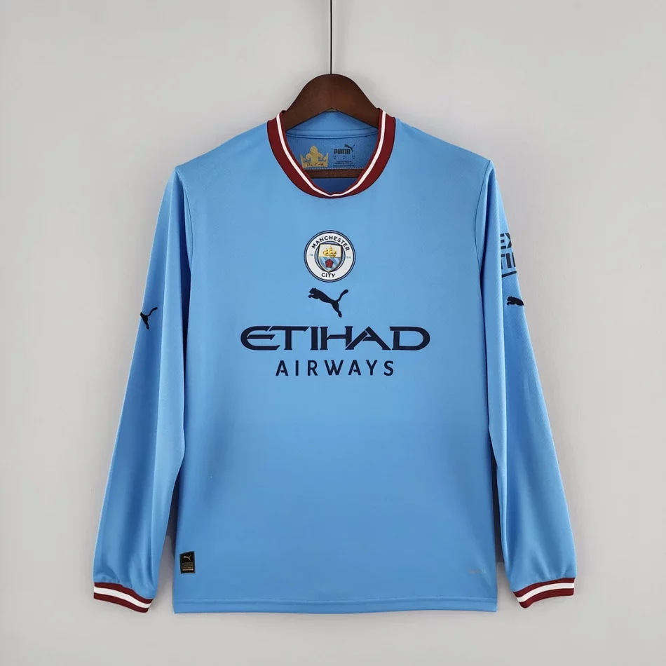 2022 2023 Long Sleeve Manchester City Home Football Shirt 1:1 Thai Quality