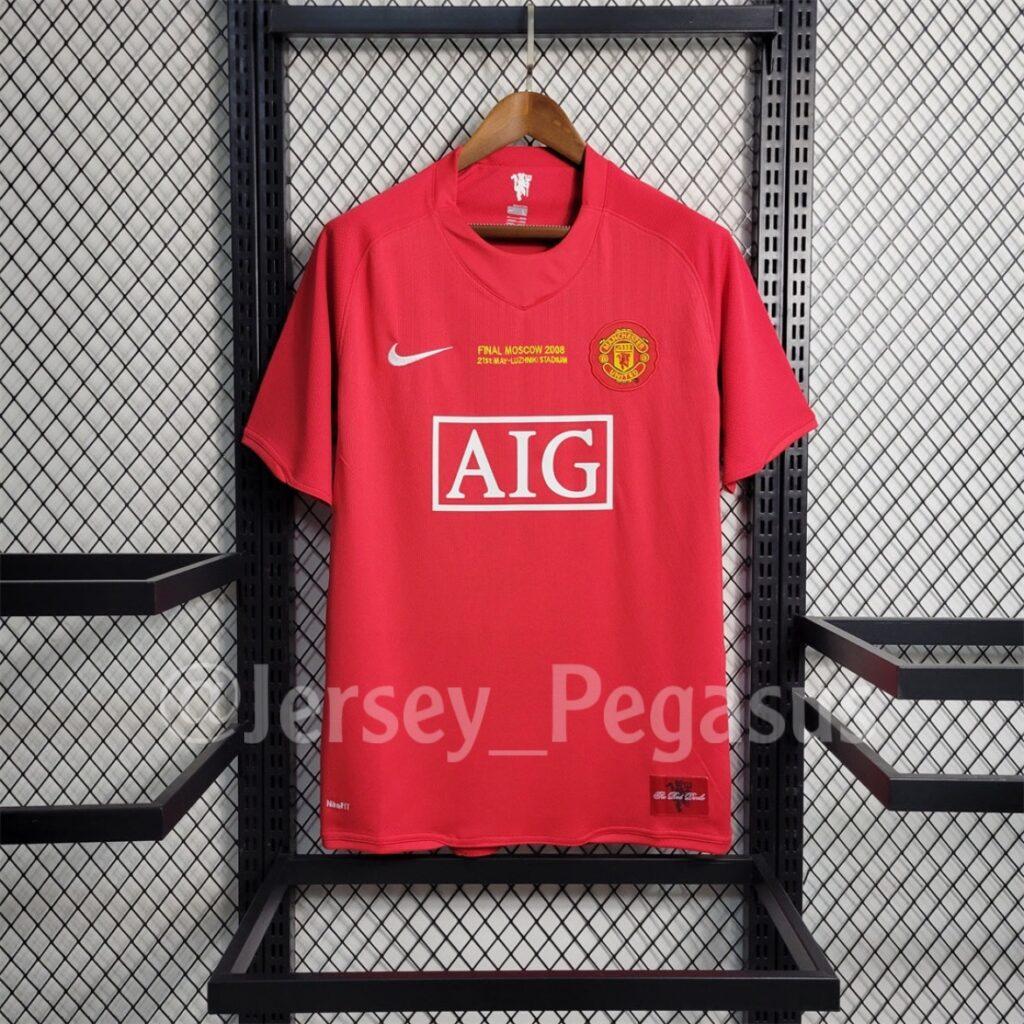 2007-2008 Retro Manchester United Home Champions League Edition Football Shirt
