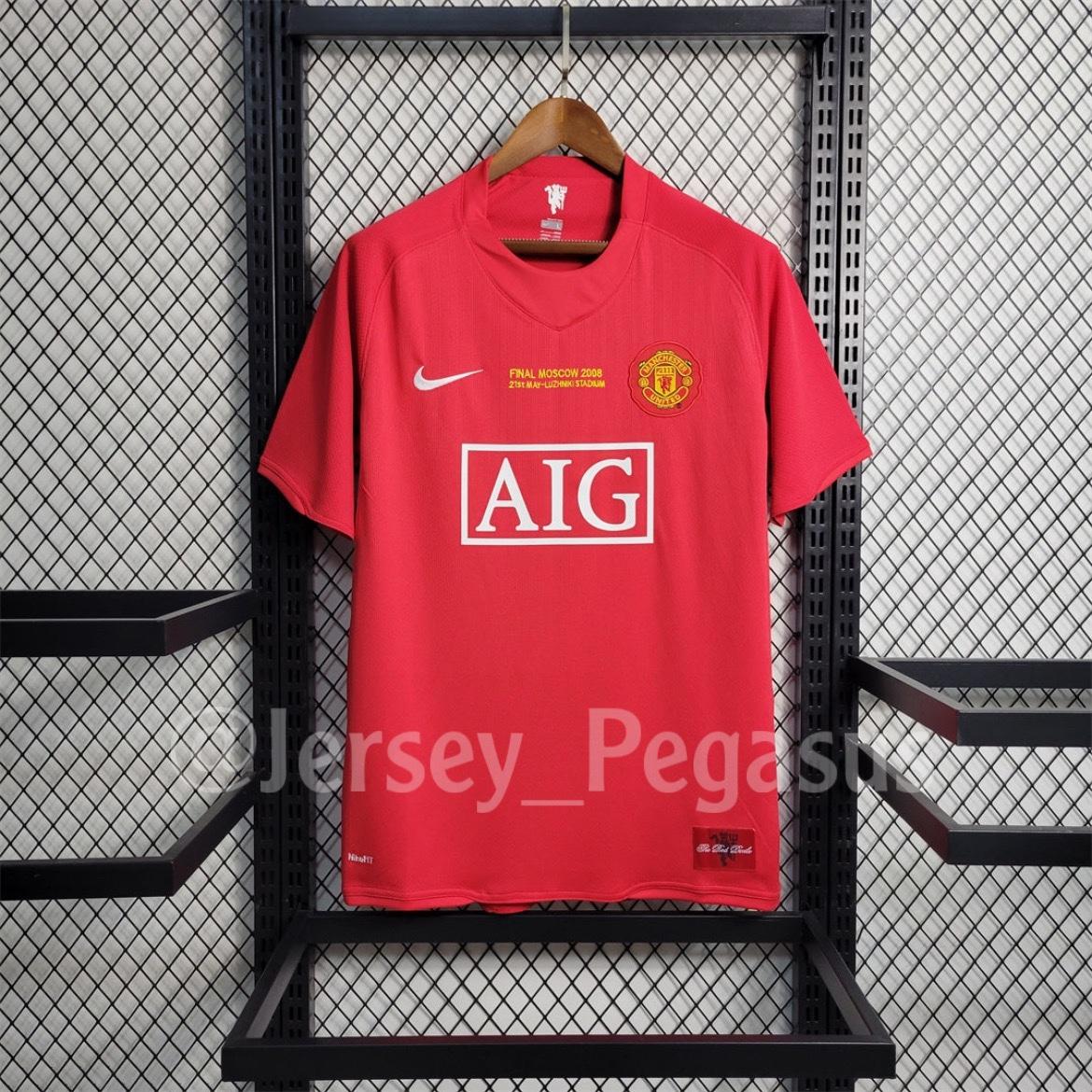 2007-2008 Retro Manchester United Home Champions League Edition Football Shirt