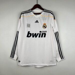 Retro 2009-2010 Long Sleeve Real Madrid Soccer Jersey Home