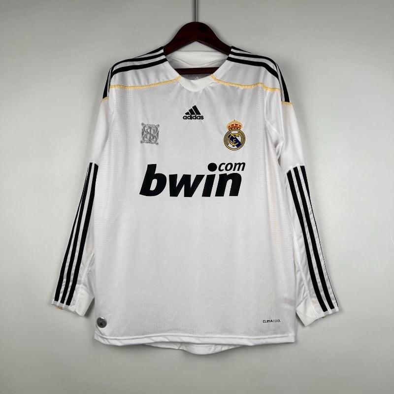 Retro 2009-2010 Long Sleeve Real Madrid Soccer Jersey Home