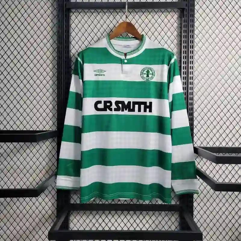 Retro 1987-1988 Long Sleeved Celtics Soccer Jersey Home