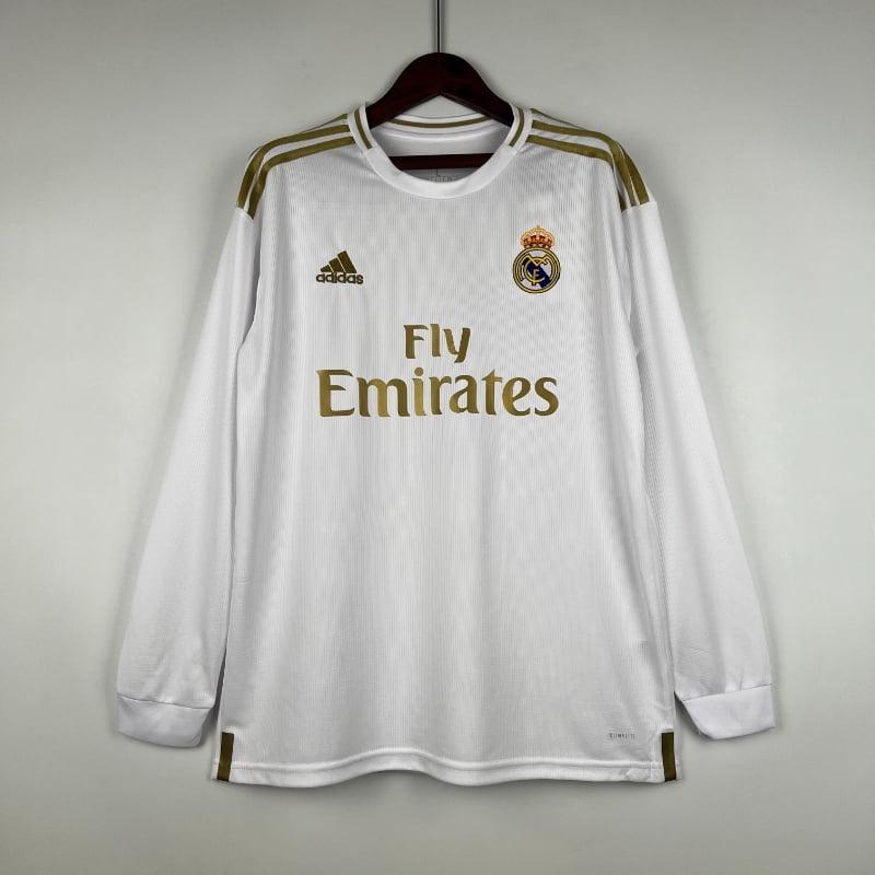 Retro 2019-2020 Long Sleeve Real Madrid Soccer Jersey Home