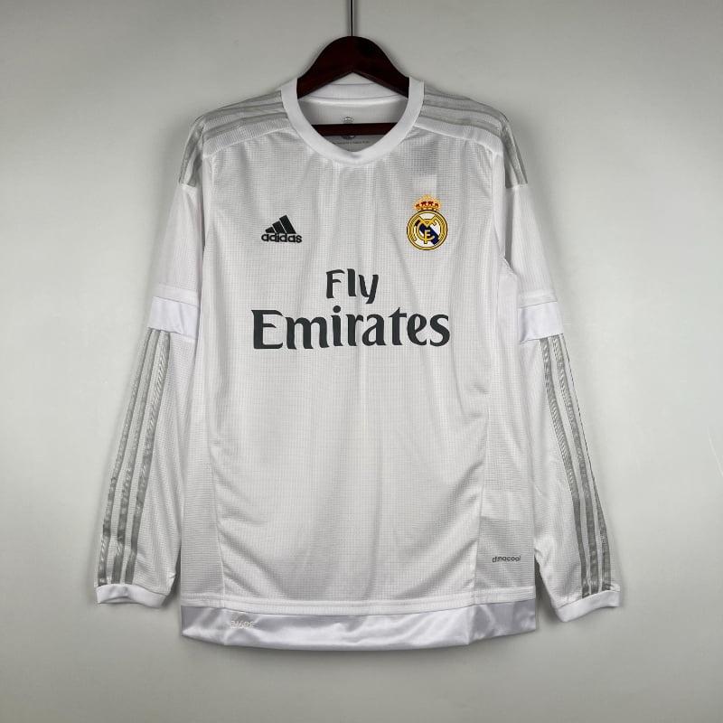 Retro 2015-2016 Long Sleeve Real Madrid Soccer Jersey Home