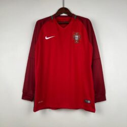 Retro 2016-2017 Long Sleeve Portugal Soccer Jersey Home