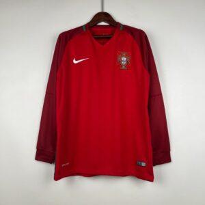 Retro 2016-2017 Long Sleeve Portugal Soccer Jersey Home