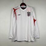 Retro 2006 Long Sleeve England Soccer Jersey Home