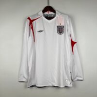 Retro 2006 Long Sleeve England Soccer Jersey Home