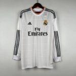Retro 2013-2014 Long Sleeve Real Madrid Soccer Jersey Home