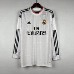 Retro 2013-2014 Long Sleeve Real Madrid Soccer Jersey Home