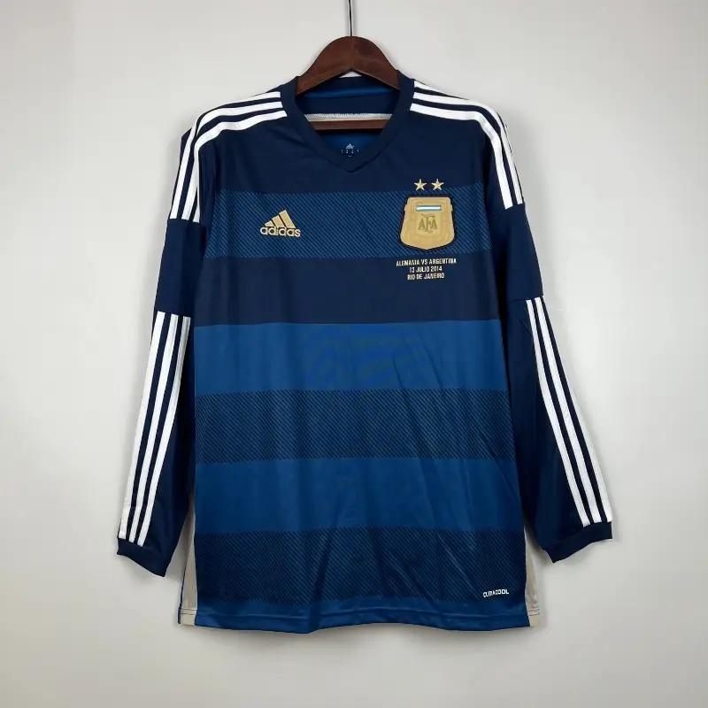 Retro 2014 Long Sleeve Argentina Soccer Jersey Away
