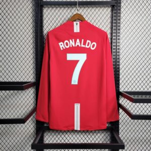 2007 2008 Retro Long Sleeve Manchester United Home Football Shirt
