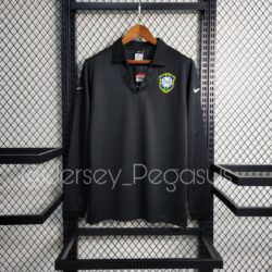 Retro 2004 Long Sleeve Brazil Special Edition Black Soccer Jersey