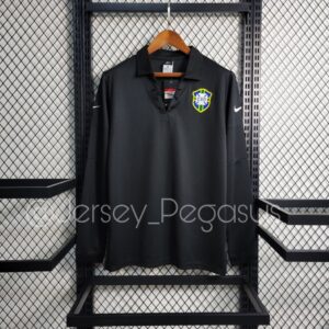 Retro 2004 Long Sleeve Brazil Special Edition Black Soccer Jersey