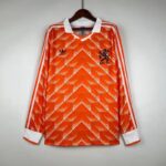 Retro 1988 Holland Long Sleeve Soccer Jersey Home