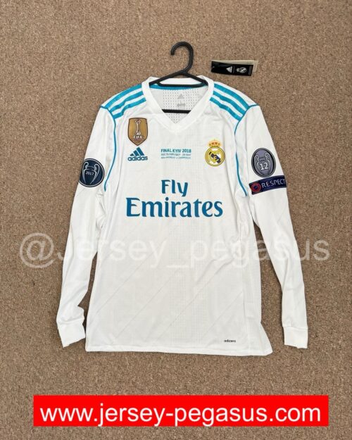 2017 2018 REAL MADRID UEFA CHAMPIONS LEAGUE FINAL KYIV LONG SLEEVE JERSEY