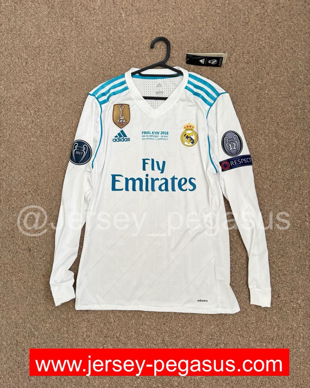 2017-2018 REAL MADRID UEFA CHAMPIONS LEAGUE FINAL KYIV LONG SLEEVE JERSEY