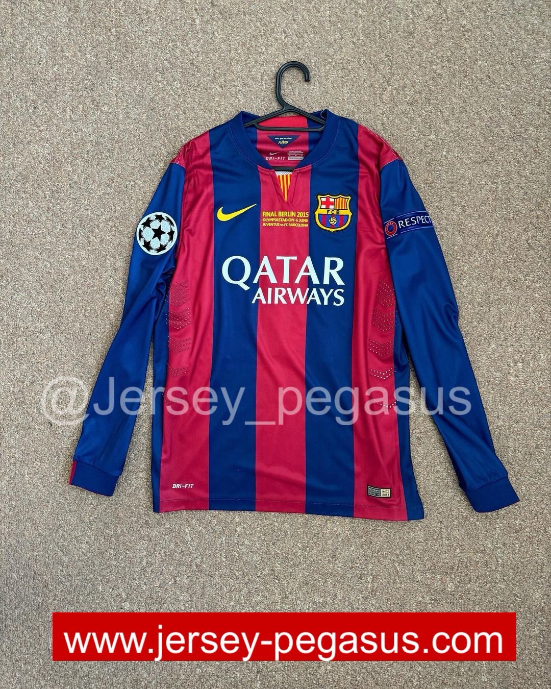 FC BARCELONA 2015 FINAL JERSEY LONG SLEEVE FC BARCELONA 2015 FINAL JERSEY LONG SLEEVE