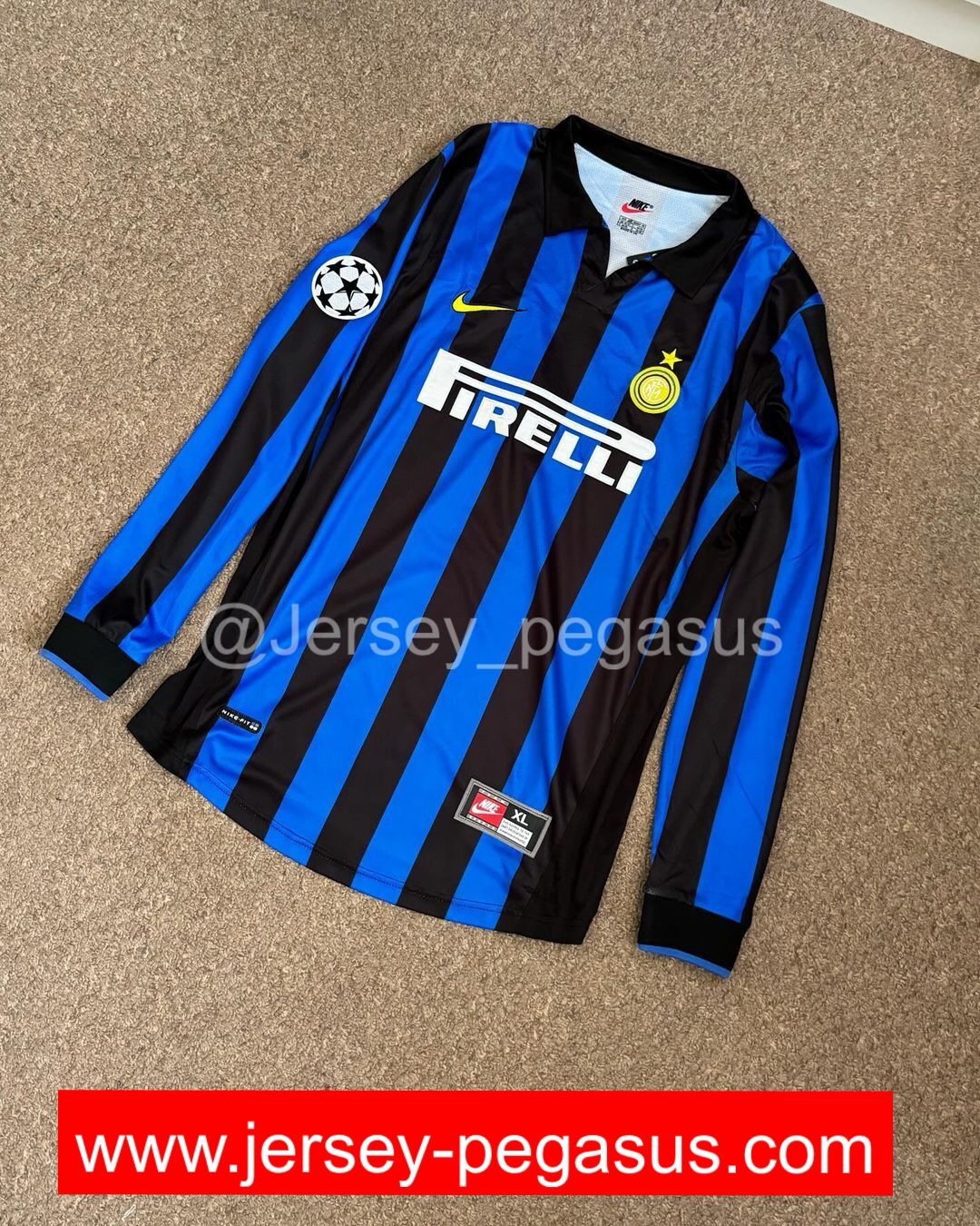 1998-1999 INTER MILAN HOME LONG SLEEVE JERSEY 1998-1999 INTER MILAN HOME LONG SLEEVE JERSEY