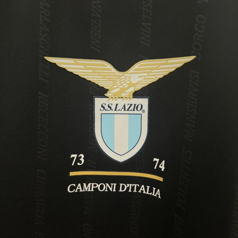 2425 Lazio 50th Anniversary Black Soccer Jersey 7 2425 Lazio 50th Anniversary Black Soccer Jersey 7