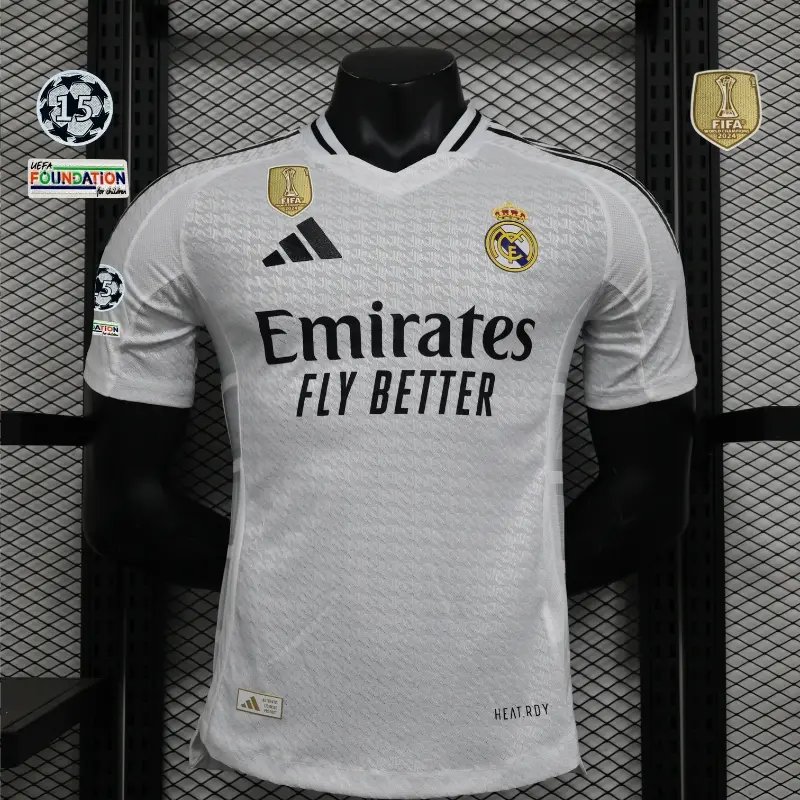 24-25 Player Version Real Madrid Soccer Jersey Home All sponsors 24-25 Player Version Real Madrid Soccer Jersey Home All sponsors