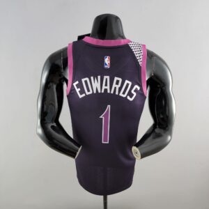 Minnesota Timberwolves EOWAROS#1 Black and Purple NBA Jersey