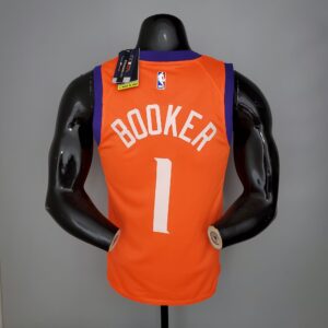 2021 BOOKER#1 Suns Jordan Theme Orange NBA Jersey