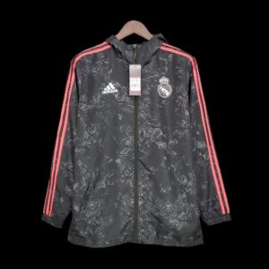 21-22 Windbreaker Real Madrid Black Pattern