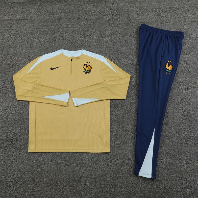 player version 24-25 France gold Sweater tracksuit set player version 24-25 France gold Sweater tracksuit set