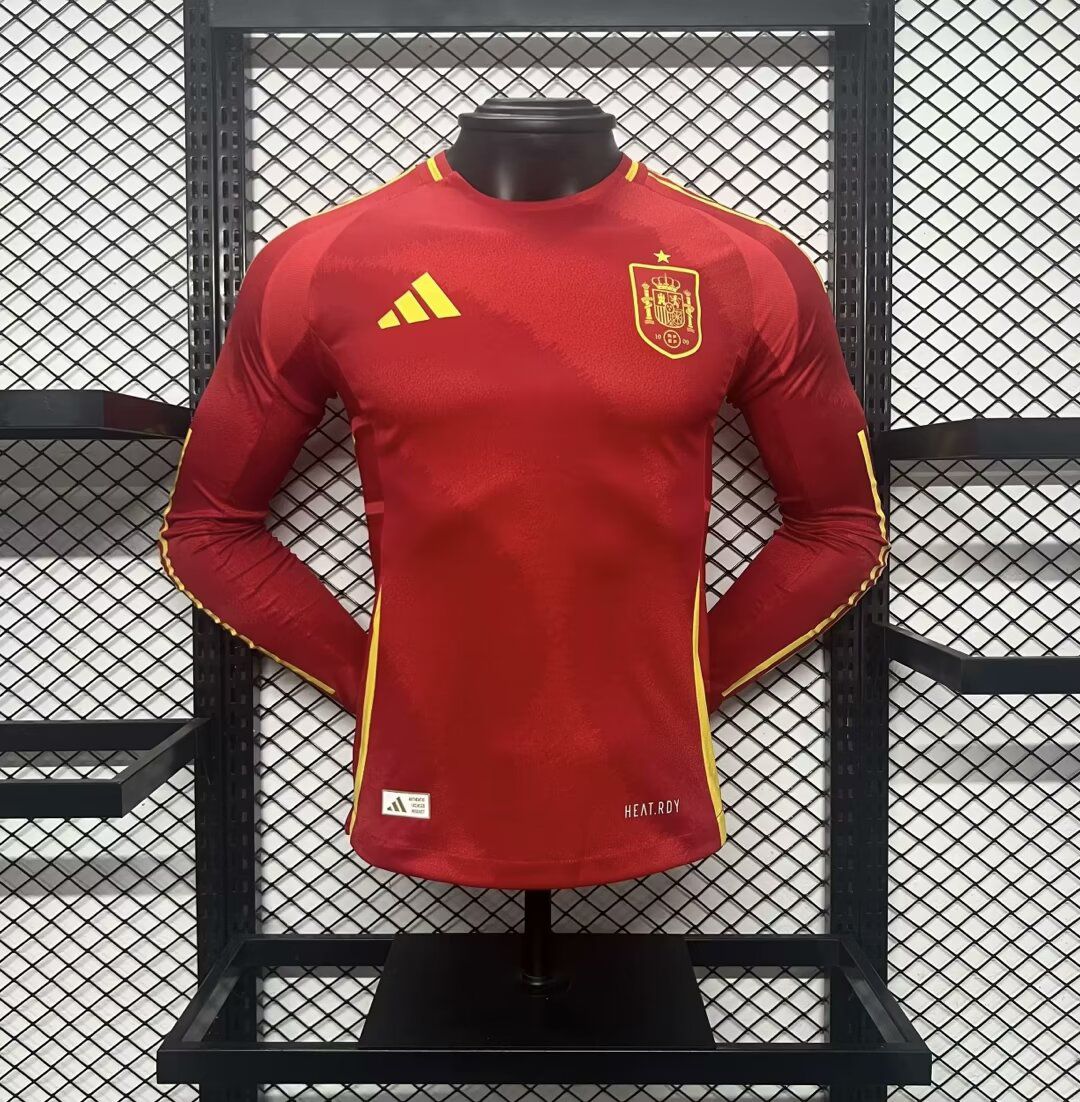 Spain 2024-25 Euro Home Long Sleeves Jersey – Player Version Spain 2024-25 Euro Home Long Sleeves Jersey – Player Version