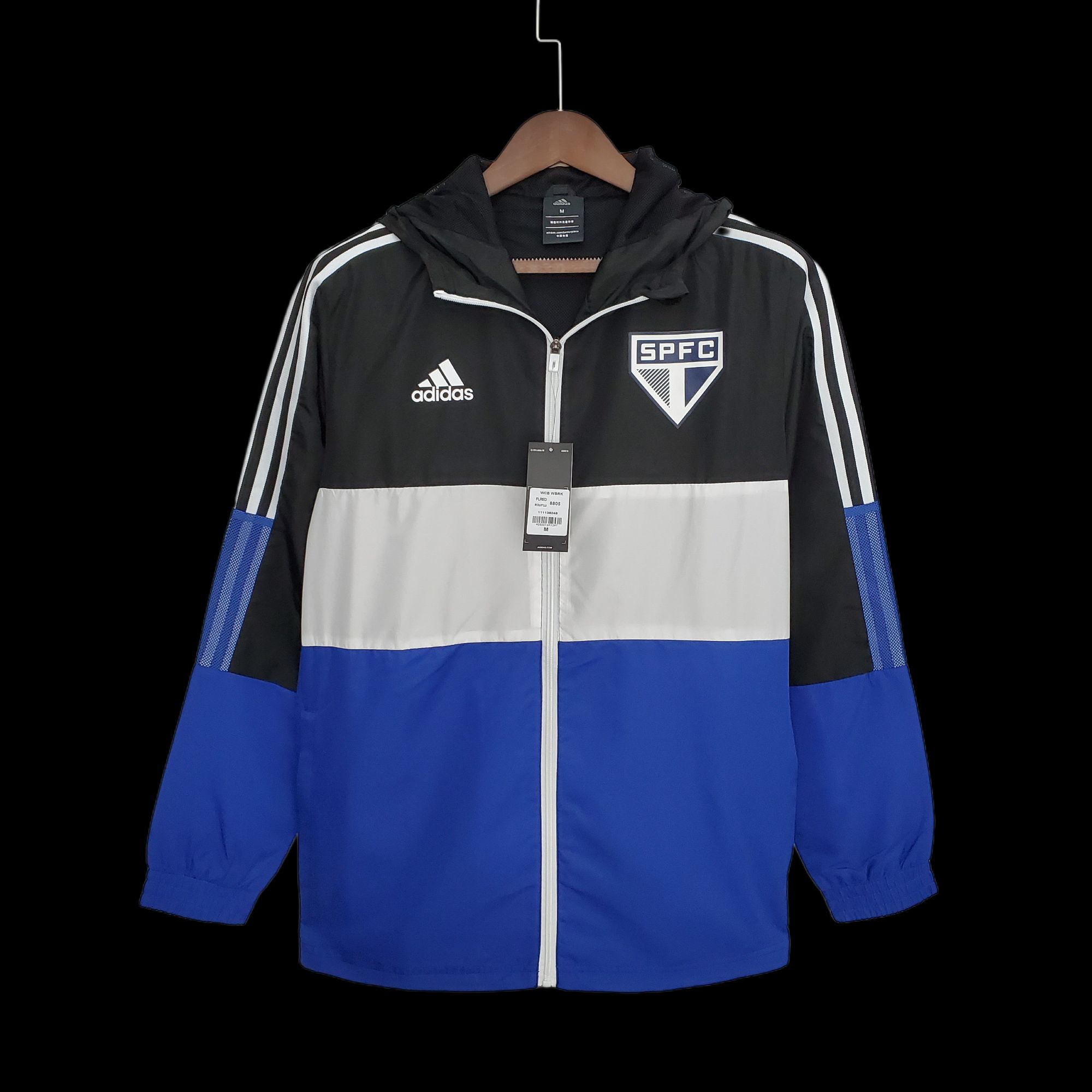 2022 Sao Paulo Windbreaker Black & White Blue 2022 Sao Paulo Windbreaker Black & White Blue