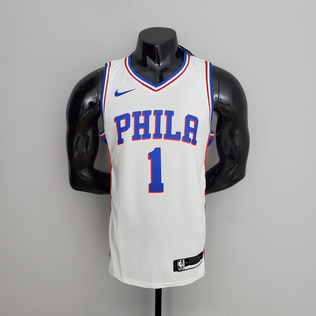 76ers Harden #1 V-Neck White