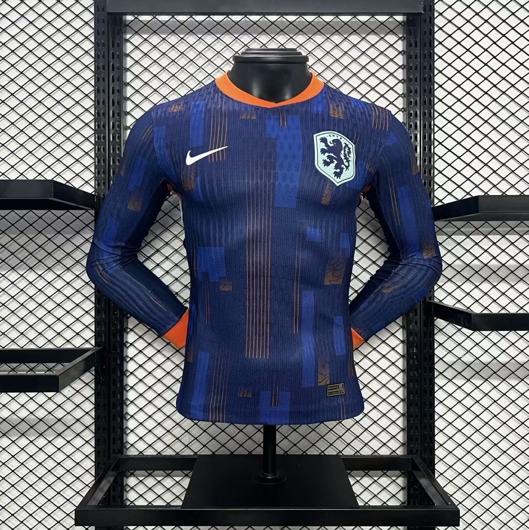 Netherlands 2024-25 Euro Away Long Sleeves Jersey – Player Version Netherlands 2024-25 Euro Away Long Sleeves Jersey – Player Version