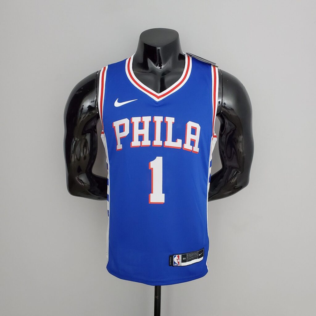 76ers Harden #1 V-Neck Blue
