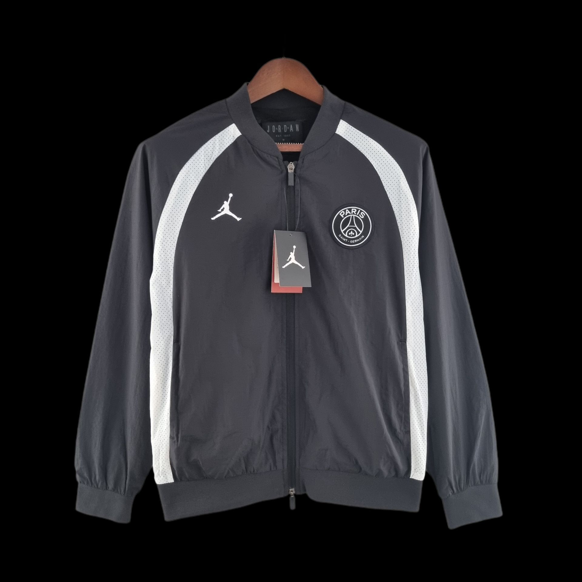 2022 PSG Jordan Windbreaker Black & White 2022 PSG Jordan Windbreaker Black & White